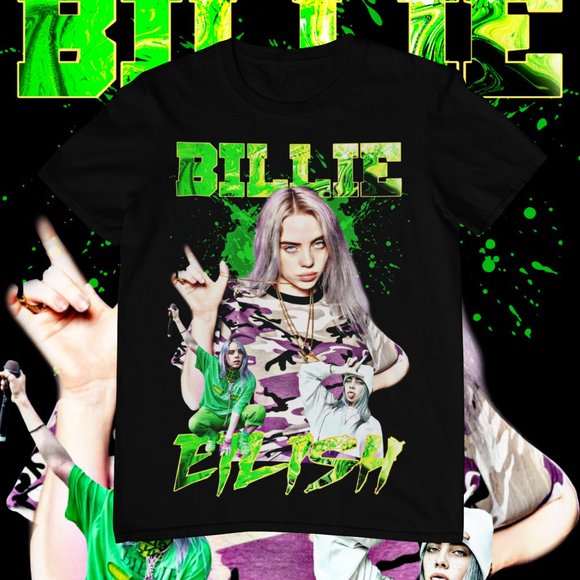 Gildan Tops - Billie Eilish | | Graphic T-shirt | Custom Made | Bootleg | Cotton Tee | Black